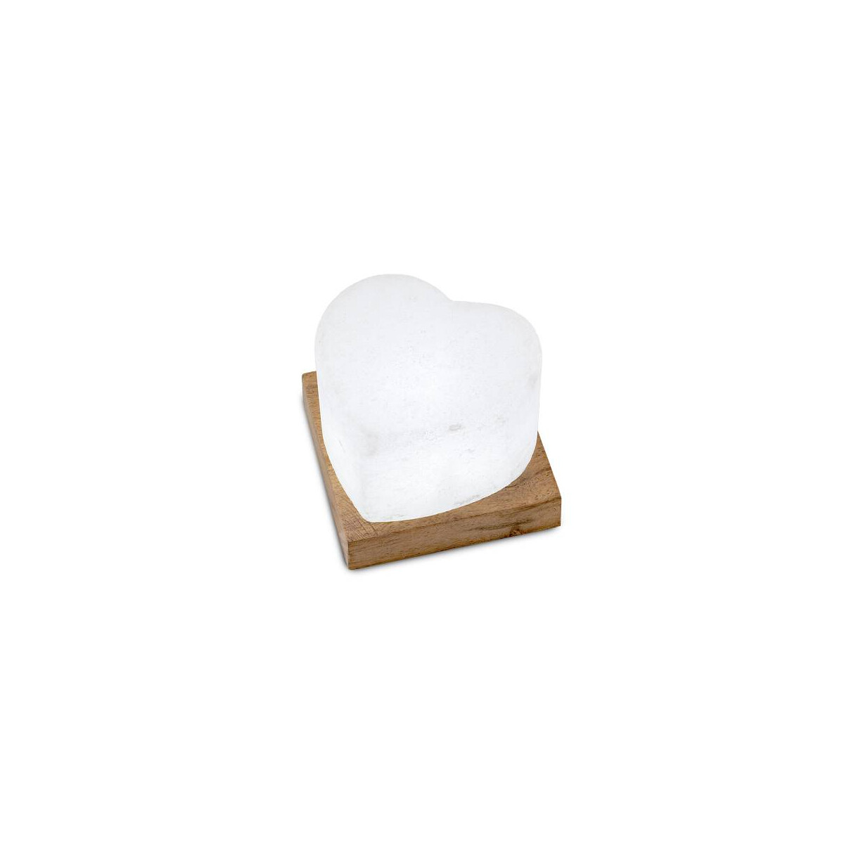 USB HERZ, White Line, mit Holzsockel, ca. 9 x 9 x 6 cm