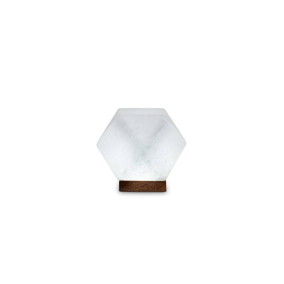 USB DIAMANT, White Line, mit Holzsockel, ca. 9 x 9 x 9 cm
