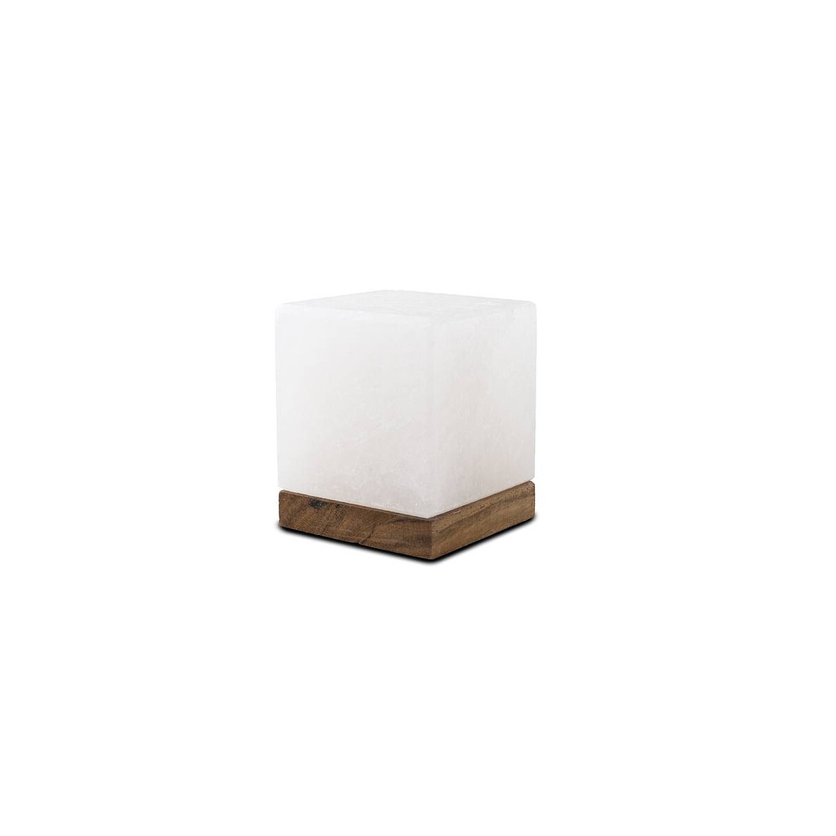 USB KUBUS, White Line, mit Holzsockel, ca. 7 x 7 x 9 cm