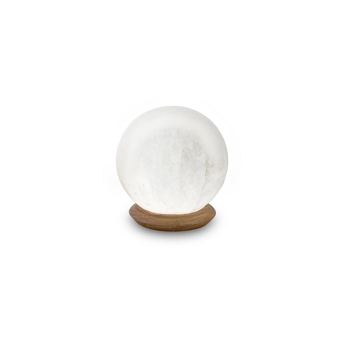 USB BALL, White Line, mit Holzsockel, Ø ca. 9 cm