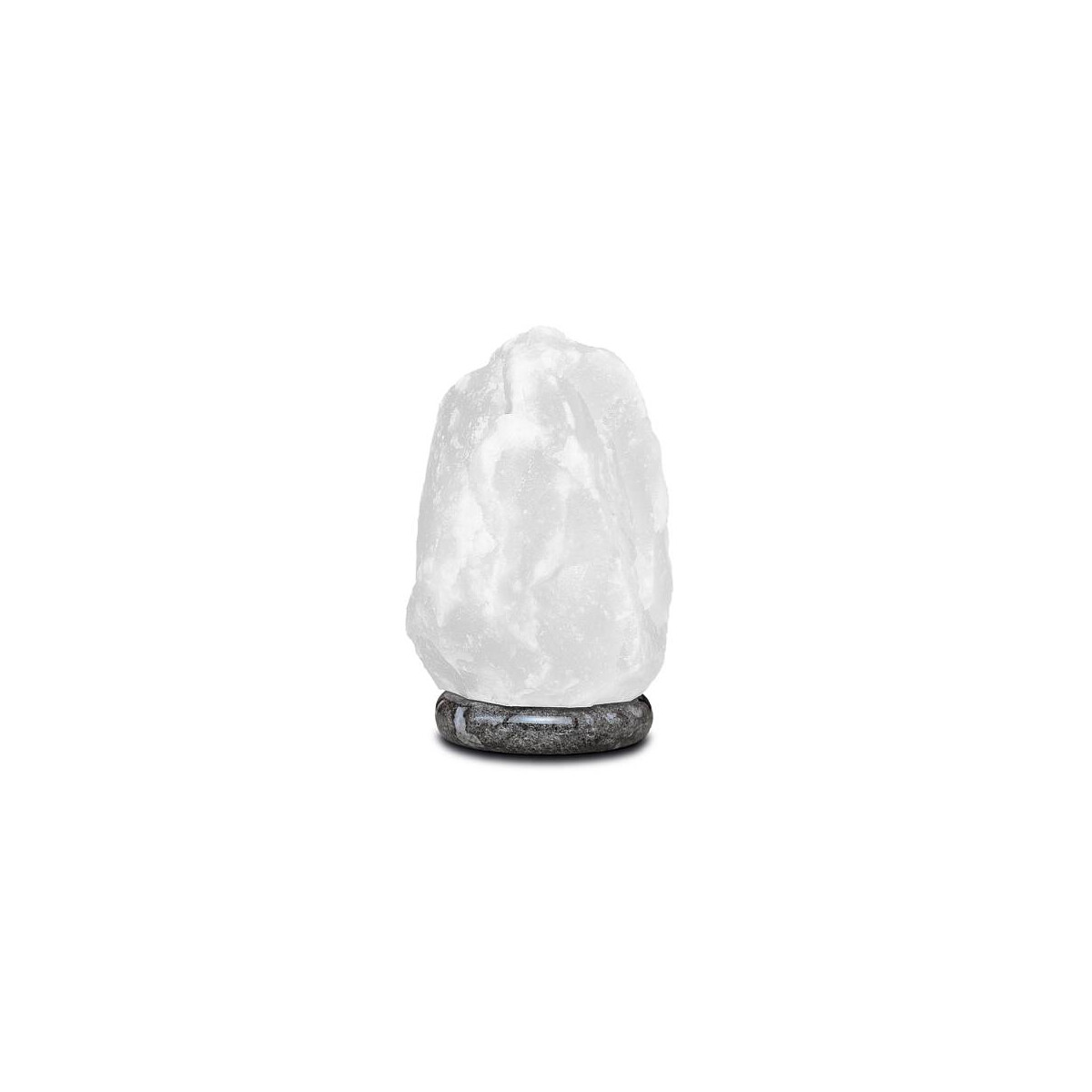Beleuchteter Salzkristall ROCK, White Line, ca. 2-3 kg, mit Marmorsockel