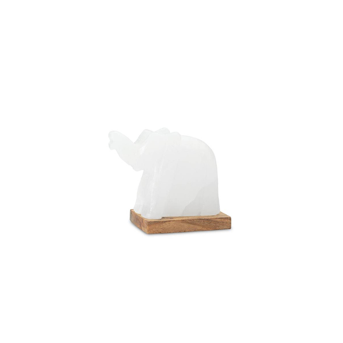 USB ELEFANT, White Line, mit Holzsockel, H ca. 11 cm
