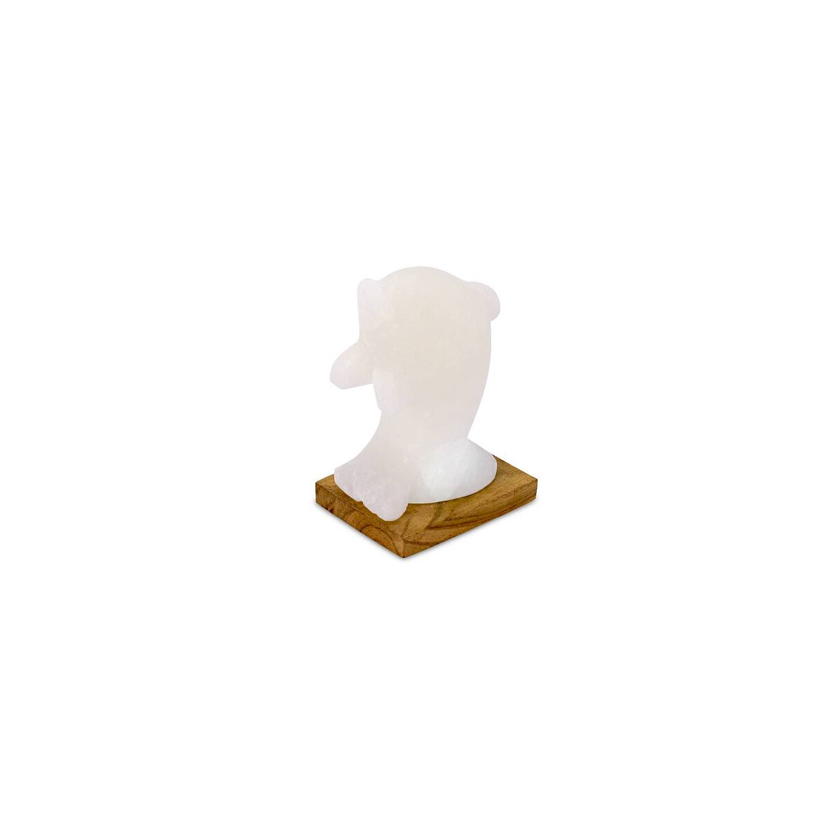 USB DELFIN, White Line, mit Holzsockel, H ca. 15 cm