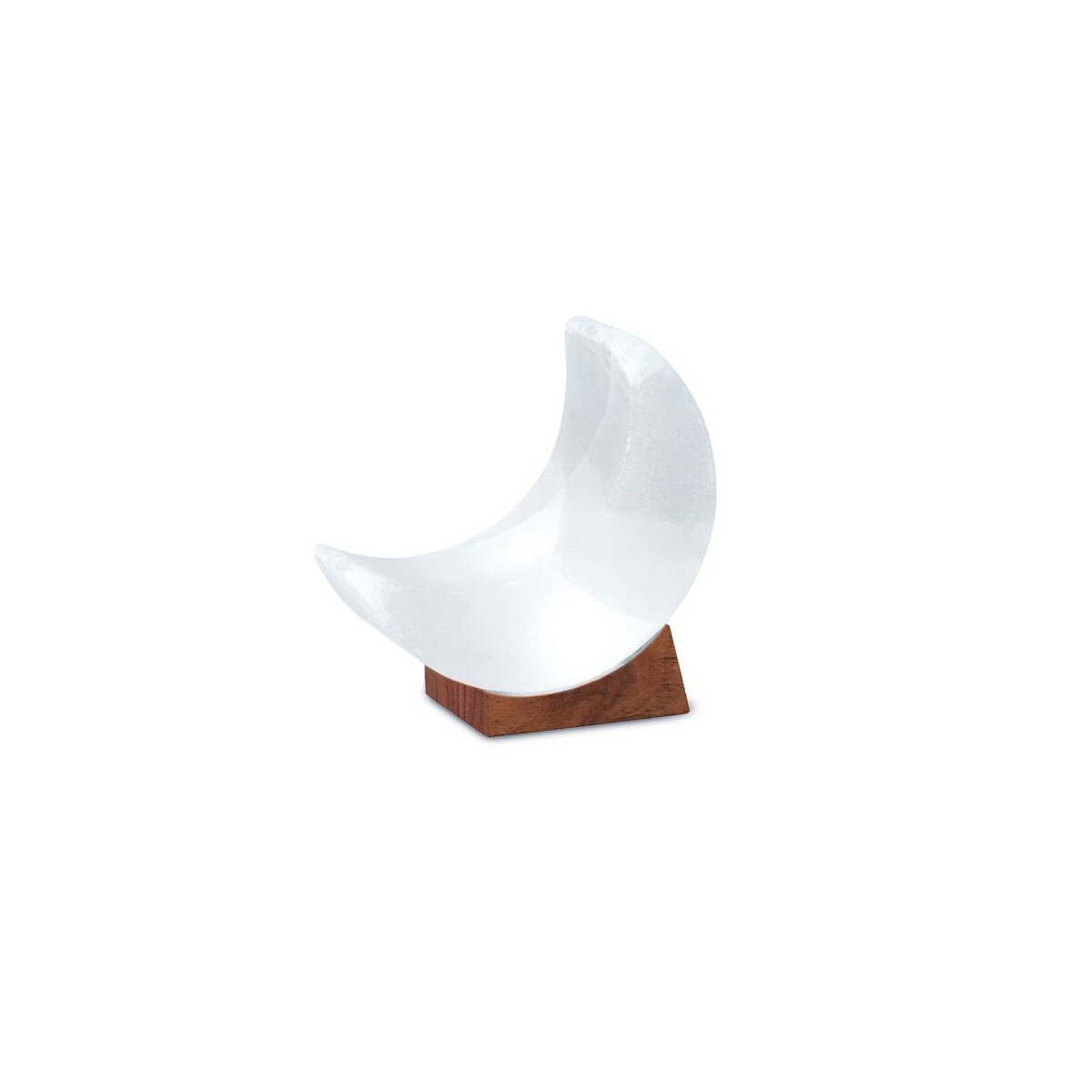 USB MOND, White Line, mit Holzsockel, H ca. 12,5 cm
