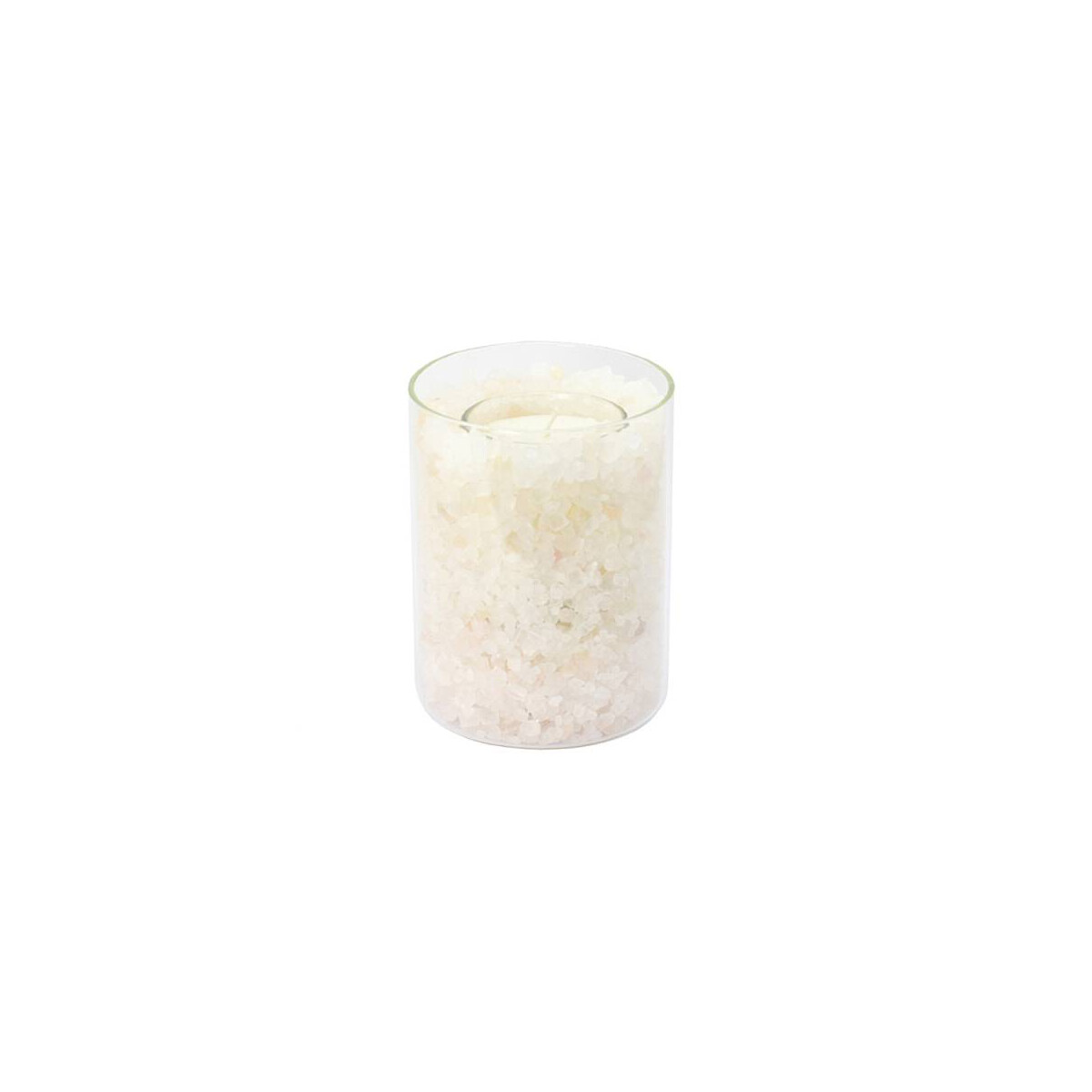 Beleuchteter Salzkristall POLAR-FEUER im Glas, White Line, Ø ca. 8 cm, Höhe ca. 11 cm