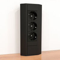 CORNER BOX 3 Ecksteckdose Möbelsteckdose Farbe Schwarz 