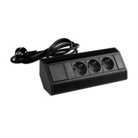 CORNER BOX 3 Ecksteckdose Möbelsteckdose Farbe Schwarz 