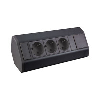 CORNER BOX 3 Ecksteckdose Möbelsteckdose Farbe Schwarz 