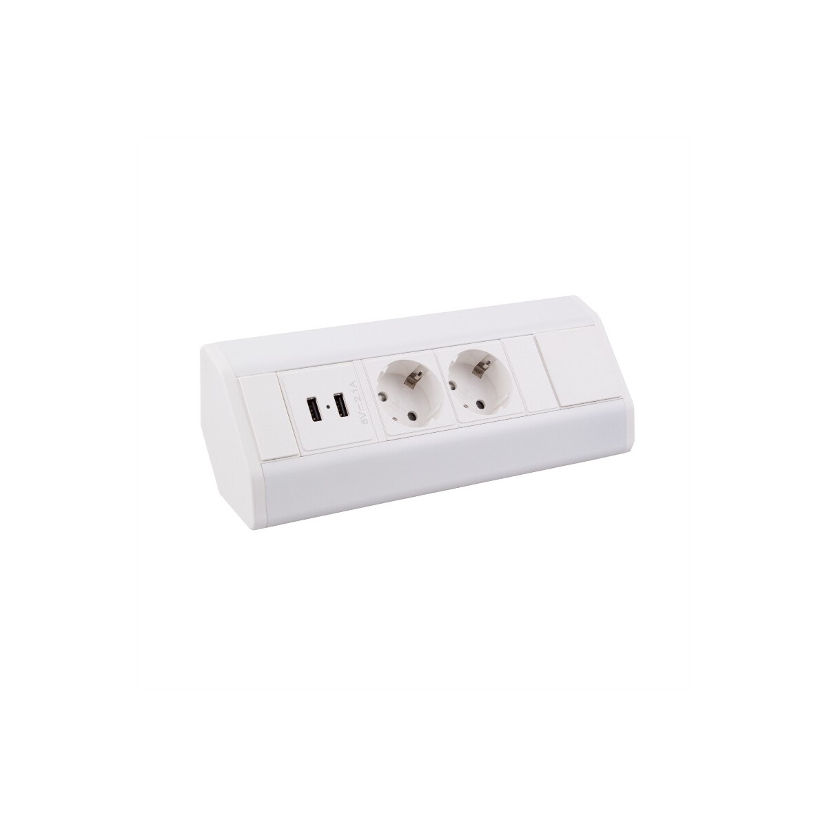 CORNER BOX 2 USB Ecksteckdose Möbelsteckdose Farbe Weiß Steckdose Schuko