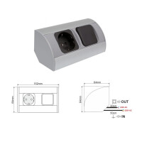 CORNER BOX 1 EckSteckdose + Schalter 3