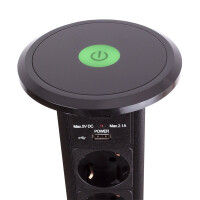 LIFT BOX Möbelsteckdose Automatisch mit USB C Farbe Sch