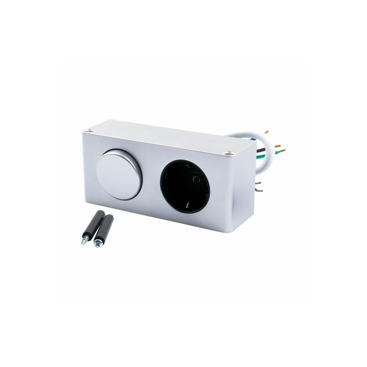 MINI BOX Aufbausteckdose IP20 230V AC Farbe Aluminium
