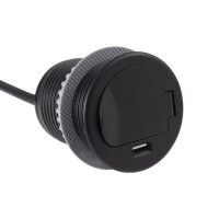 SINGLE BOX Einbausteckdose mit USB (SCHUKO) Farbe Schwarz 4