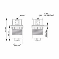 MULTI BOX BüroEinbausteckdose mit Induktionsladeger&aum