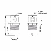 MULTI BOX BüroEinbausteckdose mit Induktionsladeger&aum