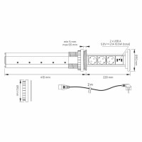 LIFT BOX automatisch versenkbare Steckdosenleiste mit USB un