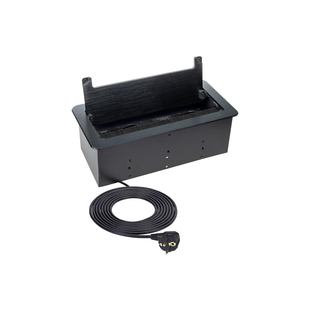 INBOX MöbelEinbausteckdose mit USB RJ45 und HDMIAnschlüssen Farbe Schwarz Kabellänge 15 m Steckdose Schuko