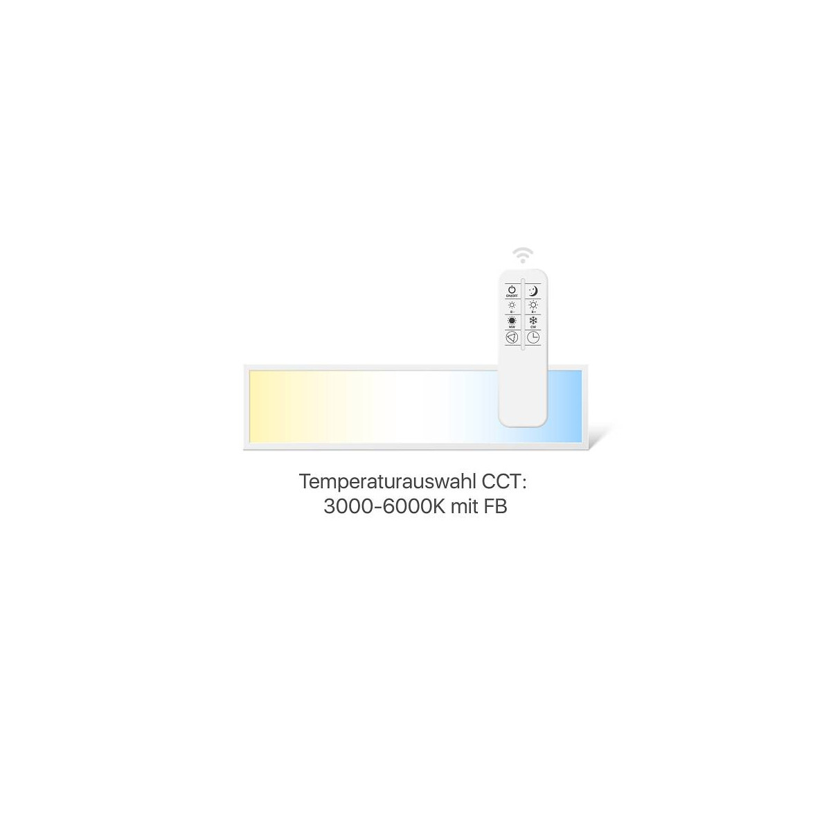 LED Panel mit Farbwechel warmweiss - kaltweiss 119,5 x 29,5 cm 4000K inkl. Fernbedienung