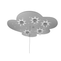 Deckenleuchte Wolke, titan mit Sternen 2