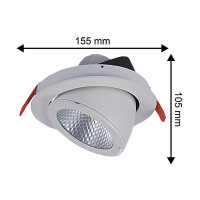 LED Einbauleuchte 20W warmweiss COB 3