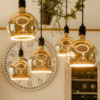 E27 LED Floating Globe 200 smokey grau warmweiß 2