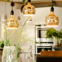 E27 LED Floating Globe 200 smokey grau warmweiß 4