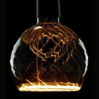E27 LED Floating Globe 150 twisted smokey grau warmwei&szlig
