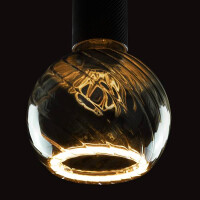 E27 LED Floating Globe 125 twisted smokey grau warmwei&szlig