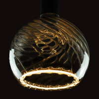 E27 LED Floating Globe 200 twisted smokey grau warmwei&szlig