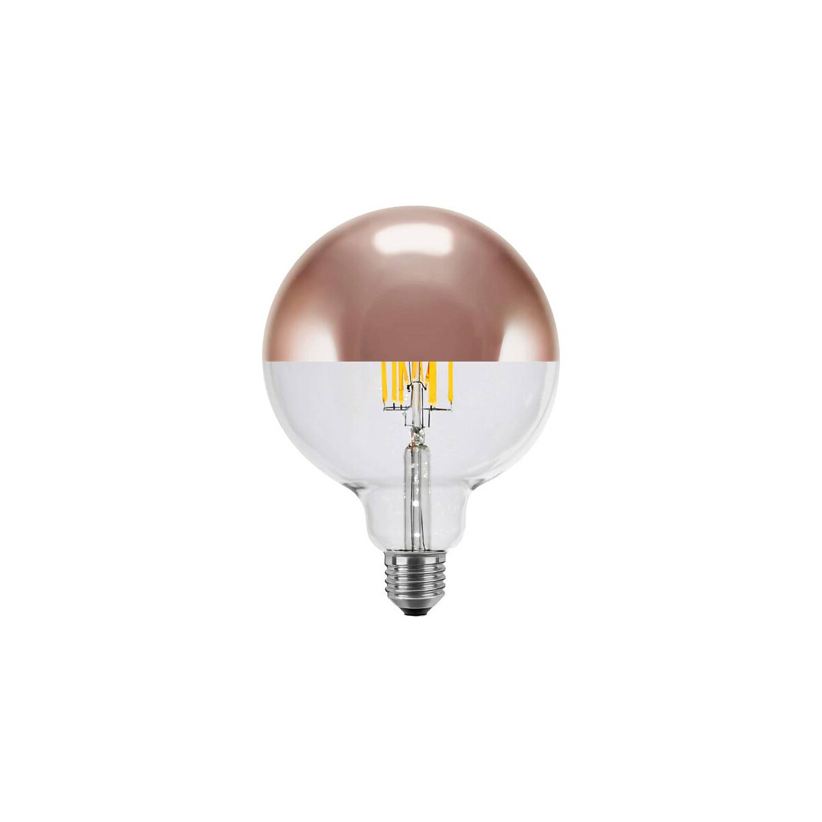 E27 LED Globe 125 Spiegelkopf Kupfer warmweiß