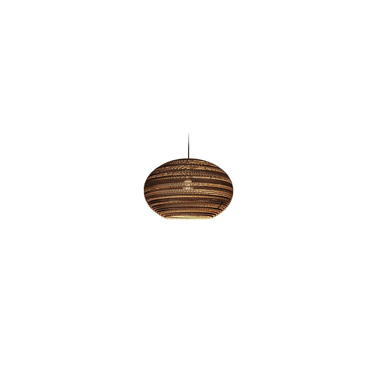 Think Paper Hängeleuchte Lazy, Ø 64 cm, braun, Karton, E27