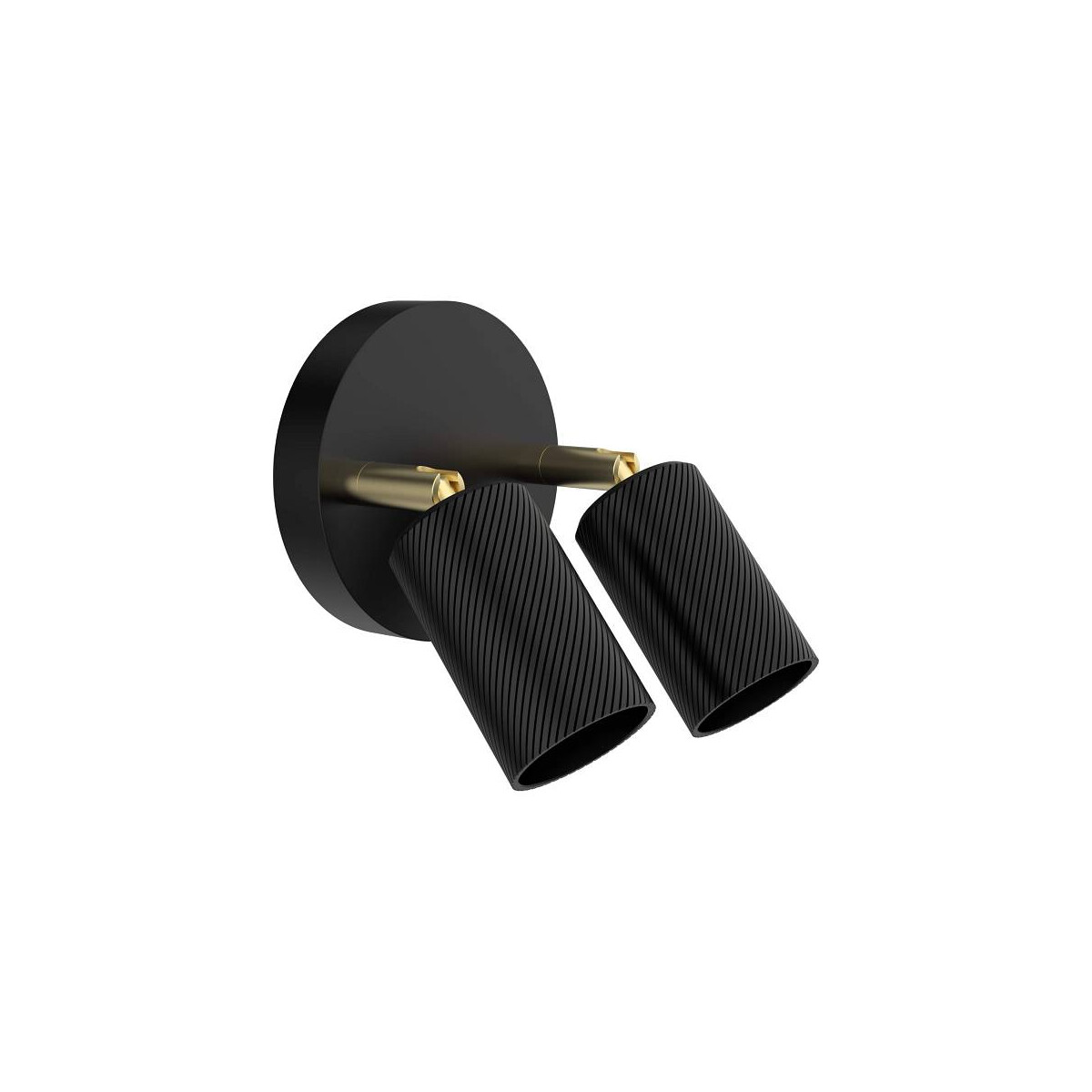E27 Wandleuchte BRONX DOUBLE "Wave" schwarz -