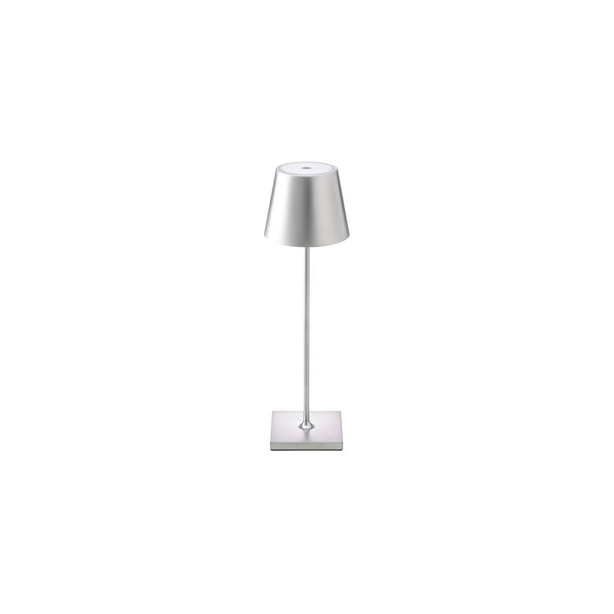 Akku-Tischleuchte Nuindie 380mm silberfarben rund