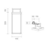 Akku-Solarleuchte Numove 325mm graphitgrau 3
