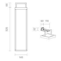 Akku-Solarleuchte Numove 525mm graphitgrau 3