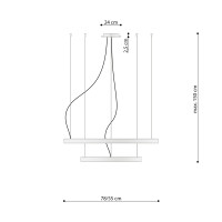 Kronleuchter RIO 2 55/78 weiß LED 4000K 4