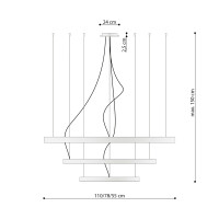 Kronleuchter RIO 3 55/78/110 weiß LED 4000K 4