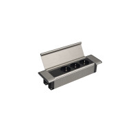 Einbausteckdose Flat Box edelstahl 3 Ste gallery