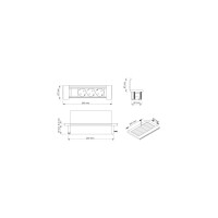 Einbausteckdose Flat Box edelstahl 3 Stecker 6