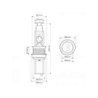 LIFT BOX 3x Schuko Möbelsteckdose Farbe aluminium 3