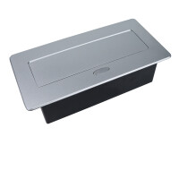 Einbausteckdose Kombibox 2x USB 2x Steckdose  aluminium 2