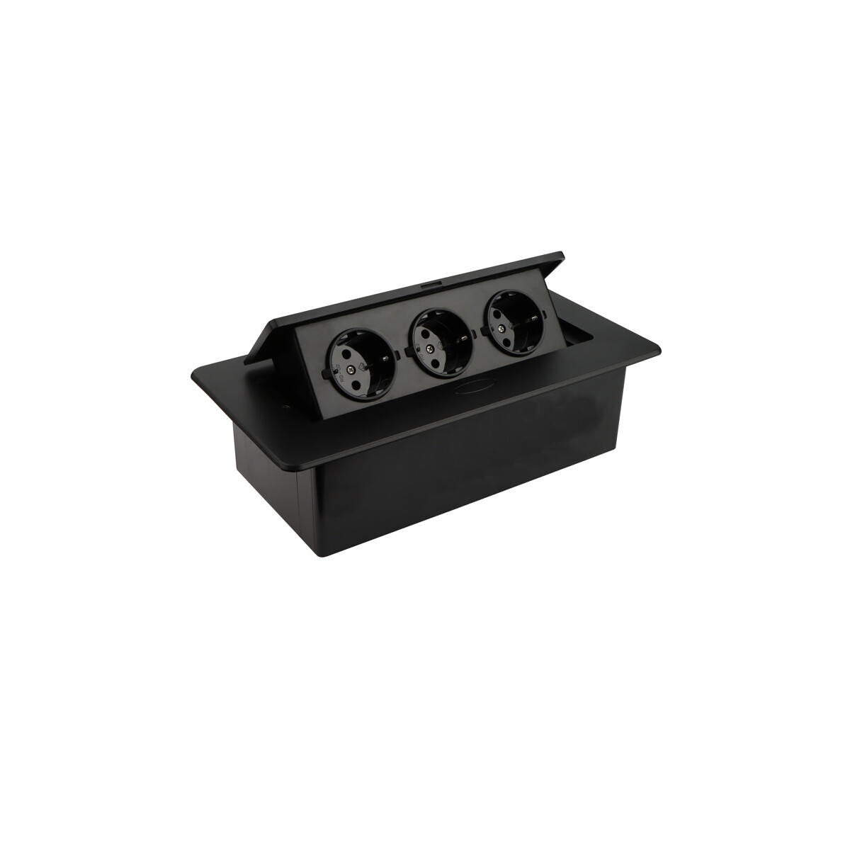 Einbausteckdose Kombibox 3x Steckdose schwarz