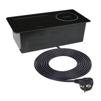 Möbel Einbausteckdose Zeobox in schwarz USB A+B und Ind