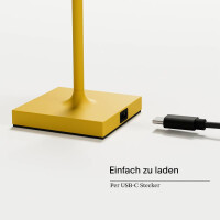 Akku-Tischleuchte Nuindie pocket 210mm sonnengelb rund 6