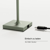 Akku-Tischleuchte Nuindie pocket 210mm salbeigrün rund 