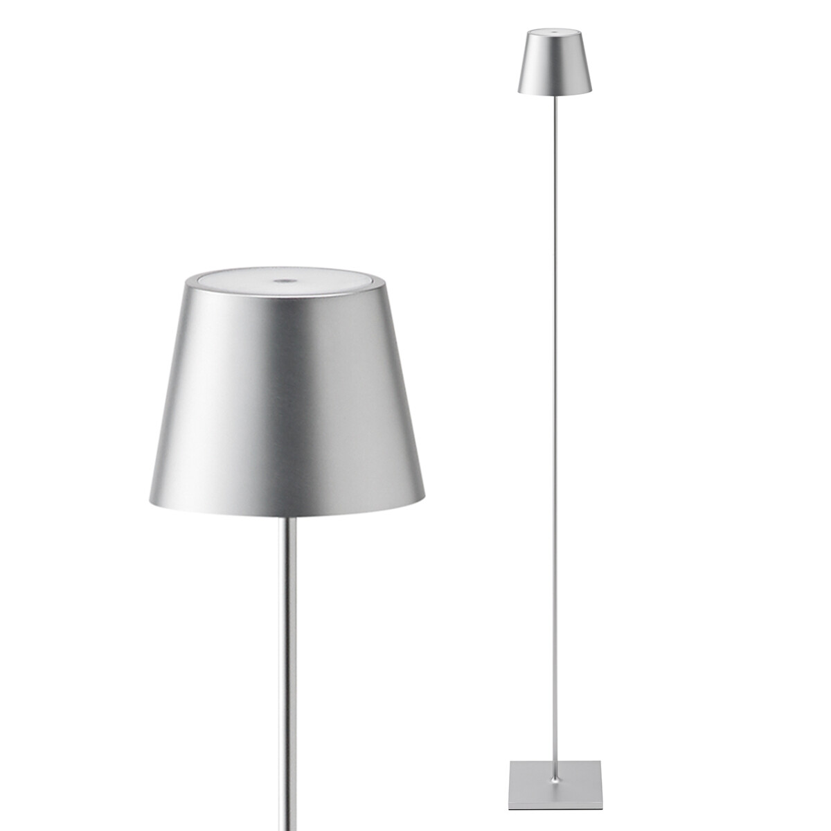 Akku-Stehleuchte Nuindie 1200mm silber rund