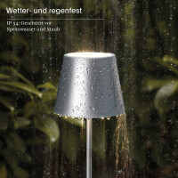 Akku-Stehleuchte Nuindie 1200mm silber rund 5