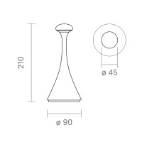 Akku-Tischleuchte Nudrop 210mm mini graphitgrau 8
