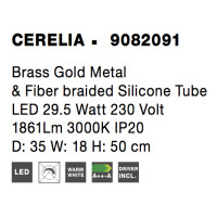 Nova Luce 9082091 Cerelia LED Wandleuchte Messing Gold 7