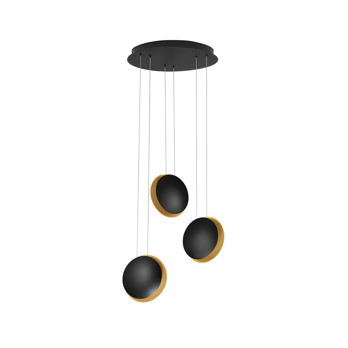 Nova Luce 9695249 Shell LED Pendelleuchte Schwarz, Gold